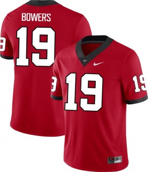 For Men's GA Bulldogs #19 Brock Bowers Red College Football Jersey 802040-812