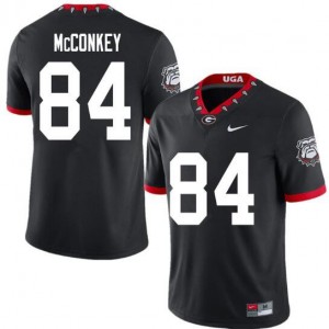 For Men's Georgia #84 Ladd McConkey Black 100th Anniversary College Football Jersey 408849-675