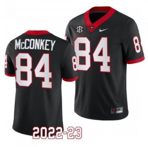 Men's GA Bulldogs #84 Ladd McConkey Black College Football Jersey 734667-631