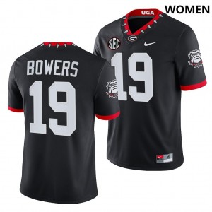 Women's Georgia Bulldogs #19 Brock Bowers Black 100th Anniversary College Football Jersey 790160-453