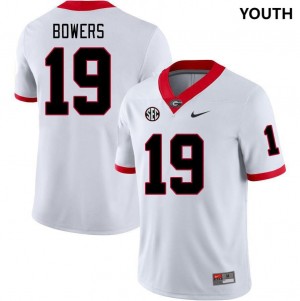 Youth UGA #19 Brock Bowers White College Football Jersey 727808-444