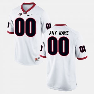 Men's UGA Bulldogs #00 White College Limited Football Customized Jersey 444984-247