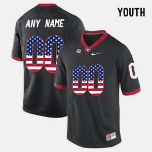 Youth UGA Bulldogs #00 Black US Flag Fashion Customized Jersey 367441-303