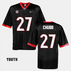 Youth UGA Bulldogs #27 Nick Chubb Black College Football Jersey 457757-876