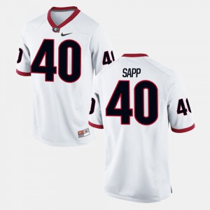 For Men GA Bulldogs #40 Theron Sapp White Alumni Football Game Jersey 660216-796