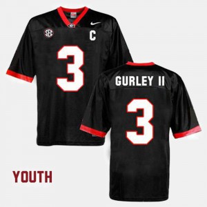 For Kids Georgia Bulldogs #3 Todd Gurley II Black College Football Jersey 625629-223