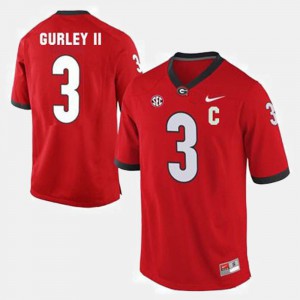For Men University of Georgia #3 Todd Gurley II Red College Football Jersey 366242-483
