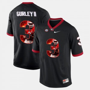 Mens UGA Bulldogs #3 Todd Gurley II Black Player Pictorial Jersey 882850-303