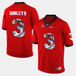Mens UGA Bulldogs #3 Todd Gurley II Red Player Pictorial Jersey 749735-975