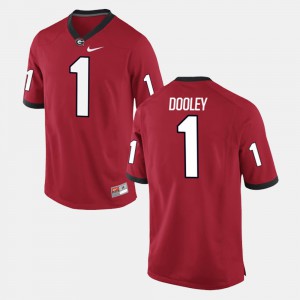 For Men UGA #1 Vince Dooley Red Alumni Football Game Jersey 214286-309