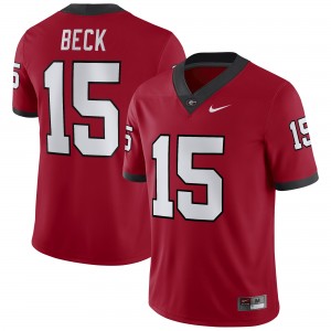 For Men's Georgia Bulldogs #15 Carson Beck Red College Football Jersey 806480-759