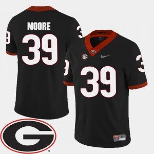 Mens UGA Bulldogs #39 Corey Moore Black College Football 2018 SEC Patch Jersey 974251-564