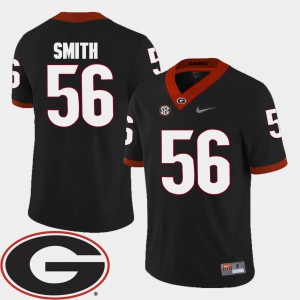 For Men UGA #56 Garrison Smith Black College Football 2018 SEC Patch Jersey 935678-193