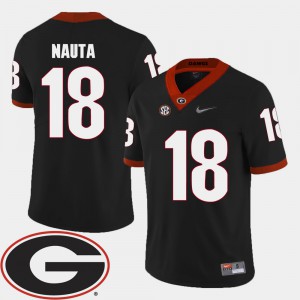 Mens University of Georgia #18 Isaac Nauta Black College Football 2018 SEC Patch Jersey 953392-568
