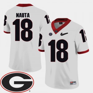 Men Georgia #18 Isaac Nauta White College Football 2018 SEC Patch Jersey 725564-557