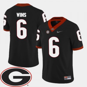 For Men's Georgia #6 Javon Wims Black College Football 2018 SEC Patch Jersey 515273-608