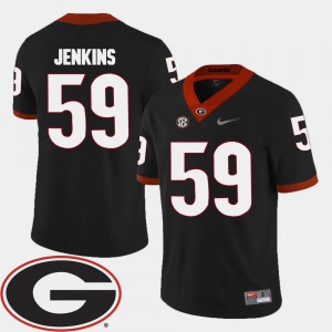 Men's Georgia Bulldogs #59 Jordan Jenkins Black College Football 2018 SEC Patch Jersey 944054-639