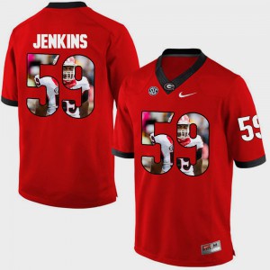 For Men Georgia Bulldogs #59 Jordan Jenkins Red Pictorial Fashion Jersey 982090-403