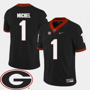 Men Georgia #1 Sony Michel Black College Football 2018 SEC Patch Jersey 915848-997
