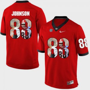 For Men's Georgia #88 Toby Johnson Red Pictorial Fashion Jersey 986444-365