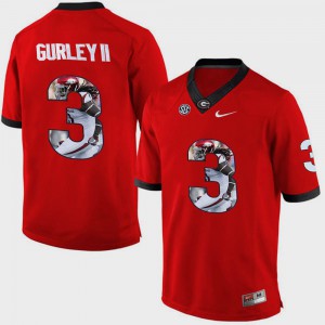 Men Georgia Bulldogs #3 Todd Gurley II Red Pictorial Fashion Jersey 947431-537