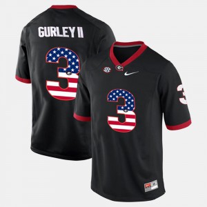 Men's University of Georgia #3 Todd Gurley II Black US Flag Fashion Jersey 411268-293
