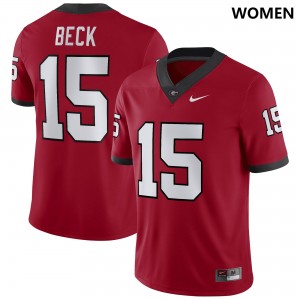 Womens Georgia Bulldogs #15 Carson Beck Red College Football Jersey 544872-114