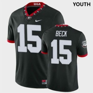 Youth Georgia #15 Carson Beck Black 100th Anniversary College Football Jersey 198159-650