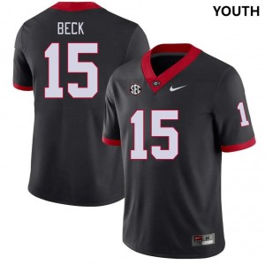 Youth Georgia Bulldogs #15 Carson Beck Black College Football Jersey 158242-526