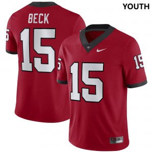 Youth(Kids) GA Bulldogs #15 Carson Beck Red College Football Jersey 398025-873